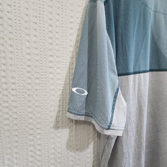Oakley Men's Sand Block Polo Shirt Blue and Gray Size X-Large - Picture 10 of 13